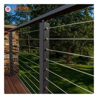 Soruce Factory High Quality Cable Rail-Horizontal Customize Aluminum & Steel Ease Installation Handrail for Villa