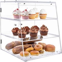 Yizhen Acrylic Bread Box, Retail Bakery Pastry Display Case with Removable Trays and Magnetic Rear Doors for Home Commercial Use