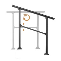 2-3 Step Handrail FLoor Mounted Carbon Steel Handrails Stair Rail for Outdoors Steps