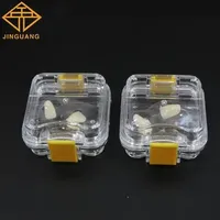 30pcs Dental Tooth Box With Film Inside Membrane Tooth Implant Transparent Plastic Box Laboratory Tools 240701