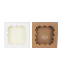 Square Macaron Food Gift Contaienrs Paper Cake Boxes For Pastry With Window