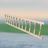 Miniature Wooden Handrail Fence Furniture 12 Ornament Mini Model Wood Decor Terrarium Stairs Scale Staircase House