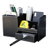 Storage Holders Racks Basupply 1Pc Desktop Pen Holder Stationery Pencil Cosmetics Organizer for Desk Office School Case Accessories 230627