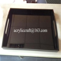 Black acrylic pastry serving tray acrylic bread display holder