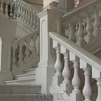 Villa Indoor Decoration Natural Stone Handrail White Marble Railing Factory Price
