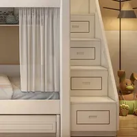Multifunctional Guardrail Children Beds Security Solid Wood Modern Luxury Children Beds Storage Kinderbett Home Furniture WZ50CB