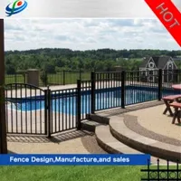 Indoor Stair Steel Fence / Galvanized Wrought Iron Staircase Railing Handrail