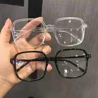 Square Polygon Frame Plain Glasses Blue Membrane Glasses All Can Match Men Women Fashion Glasses Lenses Blocking Eyewear W241228