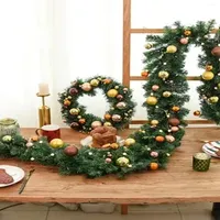 Decorative Flowers Christmas Decorations 2.7m Rattan Wreath Ring El Shopping Mall Bar Stairs Handrails Outdoor Decoration