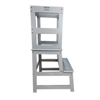 Solid Wooden Kitchen Helper Kids Sneak Wooden Chair With Safety Handrail