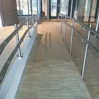 Modern Style Balcony Glass Railing Square Stainless Steel Handrail