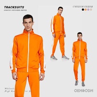 Wholesale High Quality Men's Tracksuits Orange Color Long Sleeve Tracksuit for Man Jogging Track Suits With Customized Logo