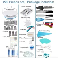 220 57 62 pieces set Baking & Pastry Tools TPU flower bag converter 48 head flower mouth cake decorating tools
