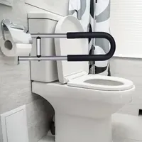 Handicap Grab Bars Sturdy Aluminum Alloy Handrails for Toilet Flip-up U Shaped Support Rail Waterproof Handicap for Elderly