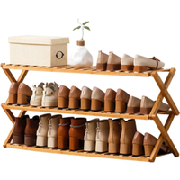 Wholesale Customize Free Standing Shoe Racks for Closet, Shoe Shelf Bamboo Shoe Rack for Bedroom, Entryway