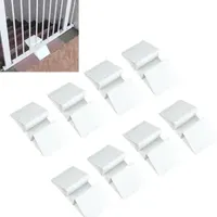 8 PCS Support Feet for Pet Gate Plastic Triangle Reinforcement Fitting Stable Isolation Fence Gate Free Standing Pet Gate Dog Panel Fence Panels for Configurable Wood Dog Gate Doggie Guardrail White