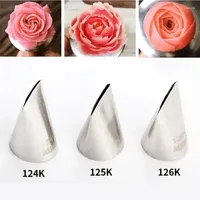 Baking Tools 3pcs Rose Petal Nozzles Stainless Steel Pastry Nozzle Fondant Cake Decorating Confectionery Icing Piping Tips Tool