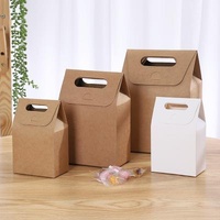 Eco Friendly Recyclable Cover Cardboard Packaging Pink Pastry Boxes With Handle