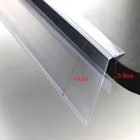 PVC wood glass shelf guardrail bar cover label banner holder strip shelf price talker strip price tag label holder snap