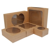 32pcs Cookie Boxes Bakery Boxes Inches with 3 Style Window Brown Pastry Treat Boxes