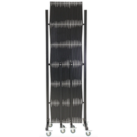 Barrier Black Iron Metal With 4 Mobile Wheels Safety Construction Guardrails Warehouse Protective Steel Barriers