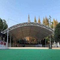 Outdoor School Tensile Membrane Structure Woven Fabric Tensile Membrane Architecture