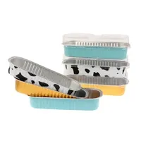 Reusable Rectangular Aluminum Foil Lunch Box Can Be Heated Fryer Oven Baked Durian Box Baking Pastry Tools