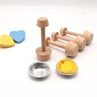 Baking Tools Wooden Pastry Egg Tart Tamper Double Sides Mini Pusher Eggtart Mold Maker Cake Kitchen