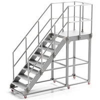 Customized Modular Construction Building Aluminum Assembly Handrail Work Platform Stairs