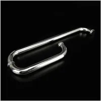 Stainless Steel Brushed Shower Door Handle Glass Pull Knob Handrail Bathroom Hardware Diameter 25mm Lenght 225*425mm Handles & Pulls