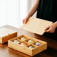 Wooden Christmas Wedding Favors Bakery Pastry Cake Candy Macaron Packaging Gift Box