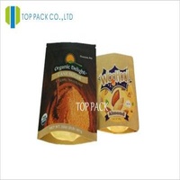 Resealable Kraft Paper stand up pouch packaging Matte BOPP Coated