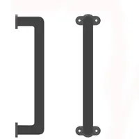 2022 new Sliding Barn Door Handle Handrail Grab Bar Elegant Iron with Black Finish for Cabinets Closets