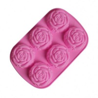 High Quality Lattice 3D Rose Form Pastry Cake Pudding Jelly Molds Kitchen Accessories DIY Silicone Mold 6 Viable China Supplier
