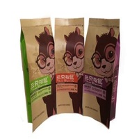Matt BOPP Brown Kraftpaper Packaging Bags Side Gusset Quad Seal Pouch