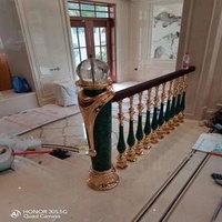 Modern Style Cast Aluminum Balustrades & Handrails Brass Gold Baluster for Stairs
