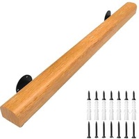 6FT Solid Wood Handrails for Indoor Stairs, Handling Over 500 Pounds Safety Wall Mount Handrail Dollar