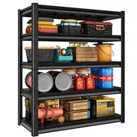 48" W Garage Shelving Heavy Duty 5-Tier Metal Storage Racks and Shelving Units Utility Rack Shelves"