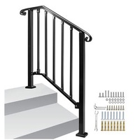 Customized Modern Simple 3-4 Steps Stair Handrail Durable Easy to Installation Indoor Outdoor Garden Metal Stair Railing