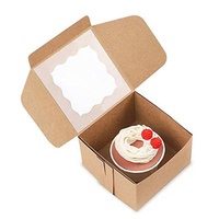 Custom Valentines Cake Takeout Food Pastry Macarone Bento Kraft Paper Box with Window