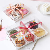 Transparents Plastic Donut Dessert Pastry Paper Box for Bakery Wholesale Custom Donut Box