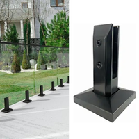 Glass Pool Fence Spigot Matt Black Railing Clamp Glass Bracket Fittings Handrail Balustrade for Deck Balcony Railing Balustrade