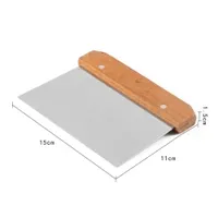 Stainless Steel Pastry Dough Wood Handle Cutter Scraper