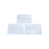 Disposable Sturdy Plastic Hinged Food Containers with Clear Lids Clamshell Take Out Loaf Containers To Go Dessert Box Cake Slice Salad Pastry Sandwich Container