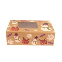 Disposable Pastry Cookies Christmas Cake Box Baking Kraft Paper Dessert Box Solid Egg Yolk Pastry Muffin Box
