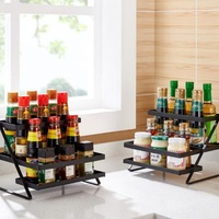 Two-Layer Spice Rack Rack Stainless Steel Paint Stocked Seasoning Spice Rack With Guardrail