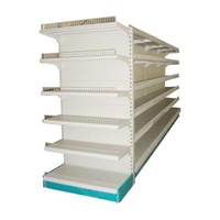 XINBAIHUI Heavy Duty Double Sided Double Side Plain Supermarket Back Shelf For Sale With Guardrail Display Advertising Products Shelf