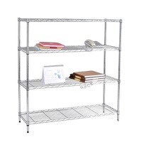 Single Sided Wholesale Supermarket Grid Shelving Chrome Plated Storage Racks Wire Locker Shelves