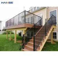 Customized Exterior Aluminum Staircase Railing House Villa Outdoor Metal Cast Aluminium Balustrade Handrail for Decks