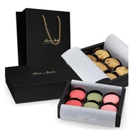 Recycled Materials Black Bakery Pastry Dessert Cupcake Box Noble Paper Bag Packaging Box Gift Food Custom Paper Box